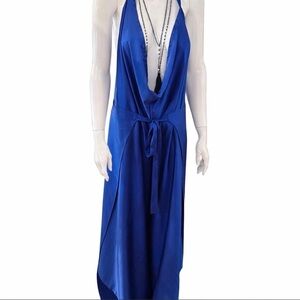 Chic Backless Blue Dress